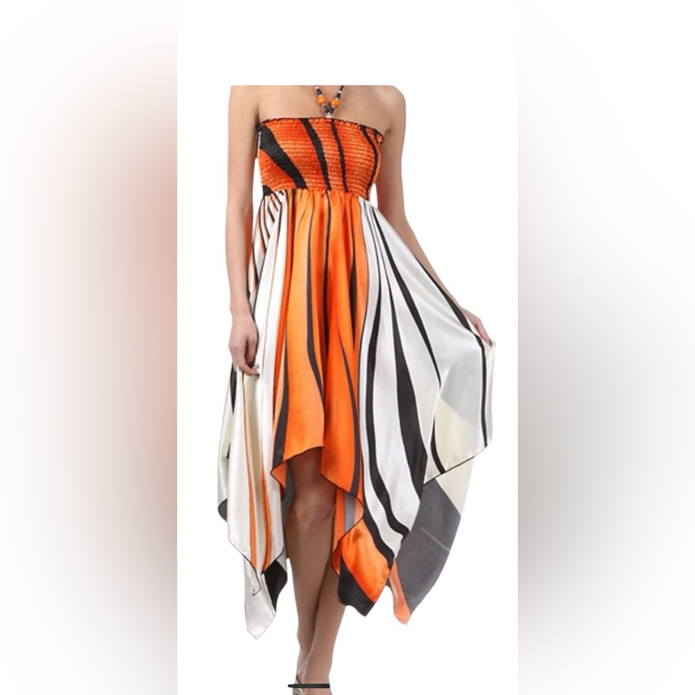 Orange Swirl Hem bodied dress